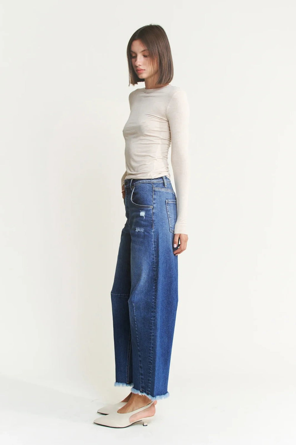 Ankle Barrel Leg Denim from Mica - High Call Outfitters