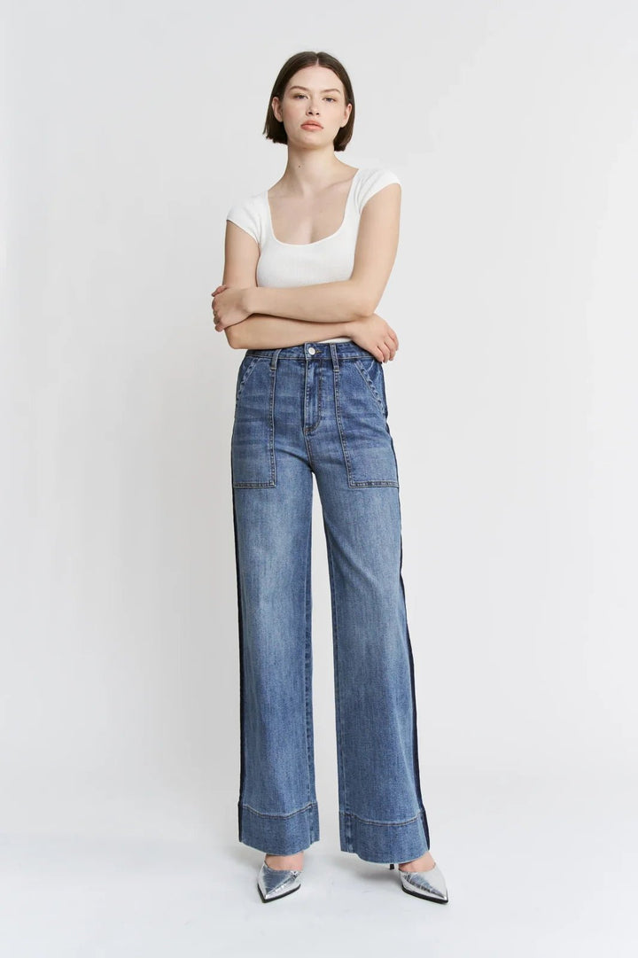 High Rise Tuxedo Denim from Mica - High Call Outfitters