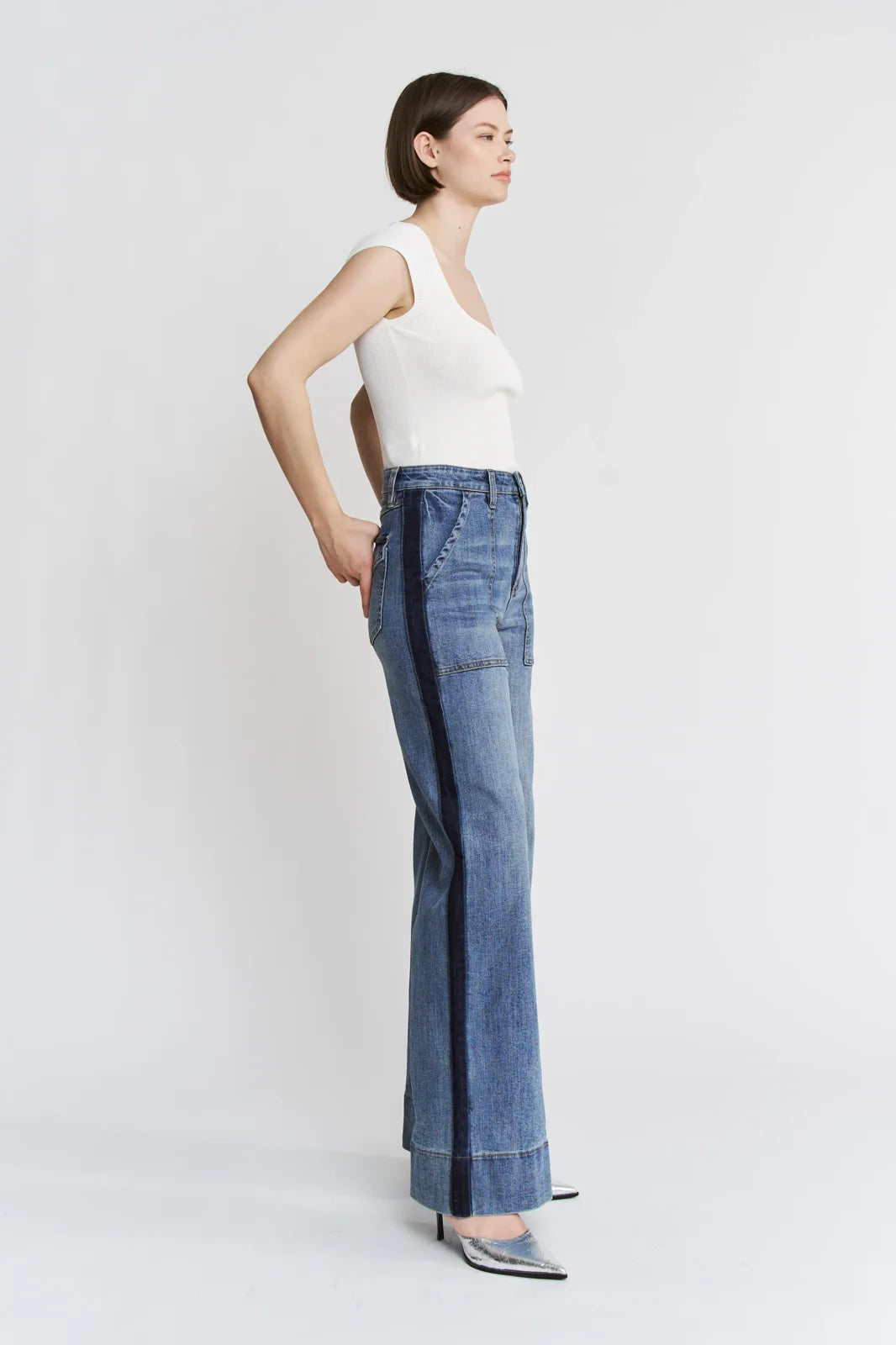 High Rise Tuxedo Denim from Mica