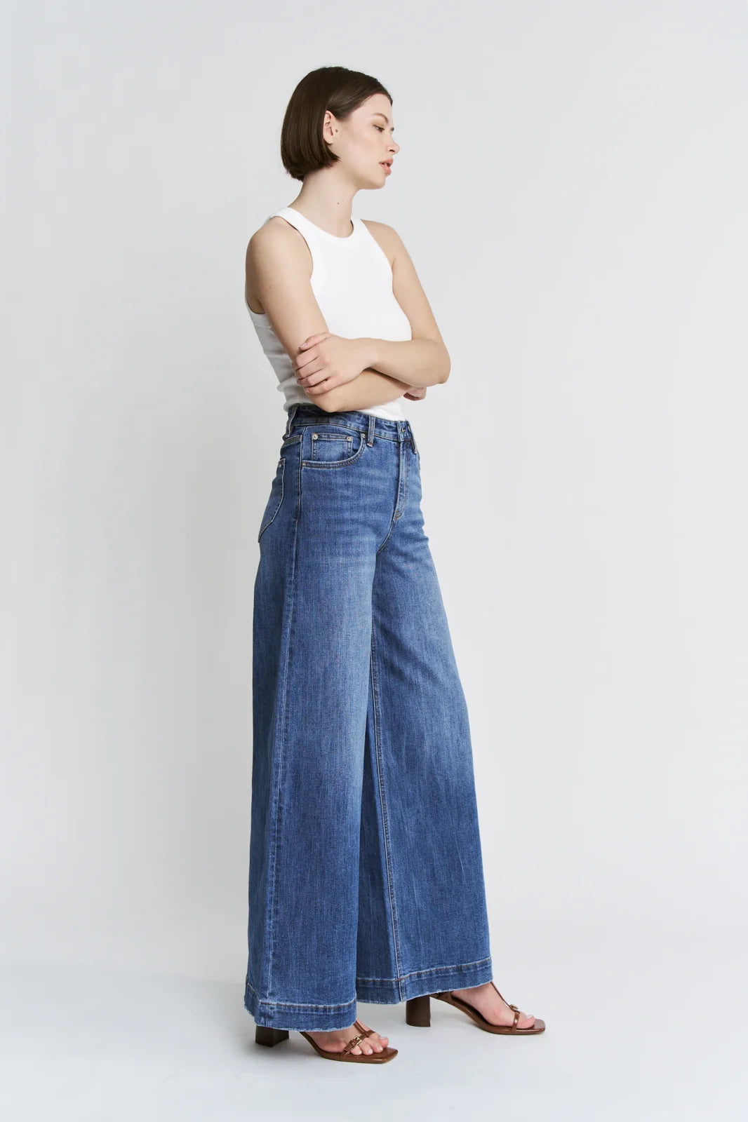 High Rise Slouchy Wide Leg Denim from Mica