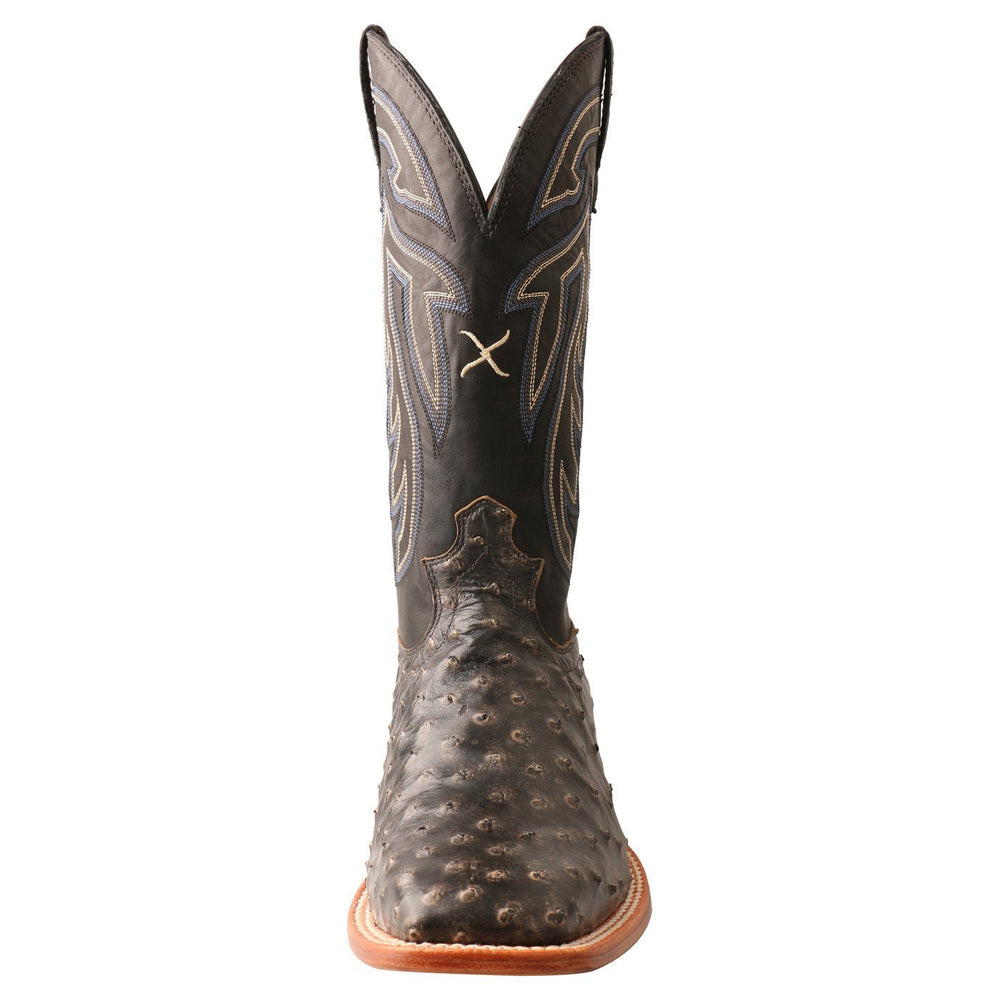 11" Ruff Stock Black Ostrich Boot from Twisted X - High Call Outfitters