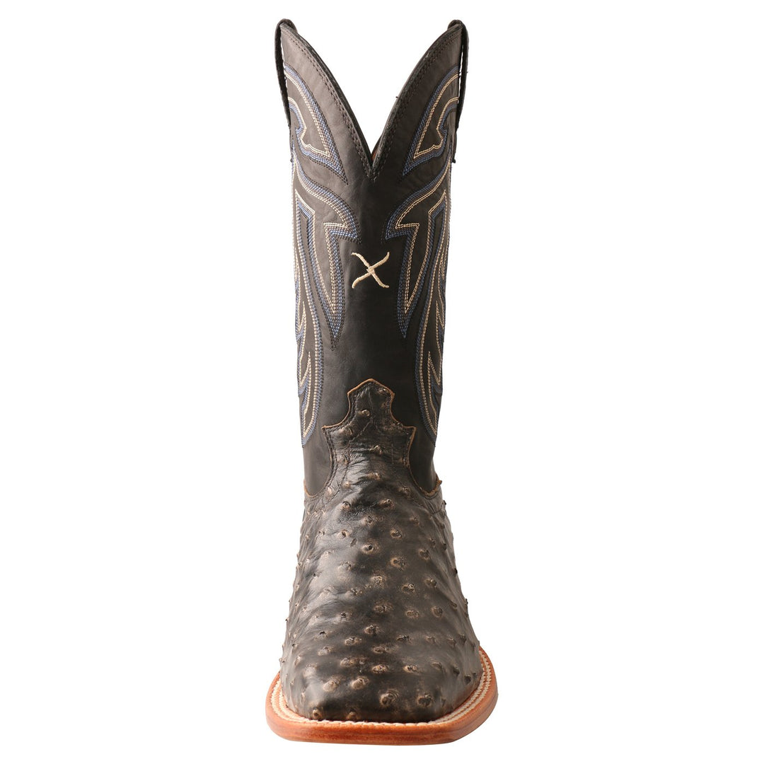 11" Ruff Stock Black Ostrich Boot from Twisted X