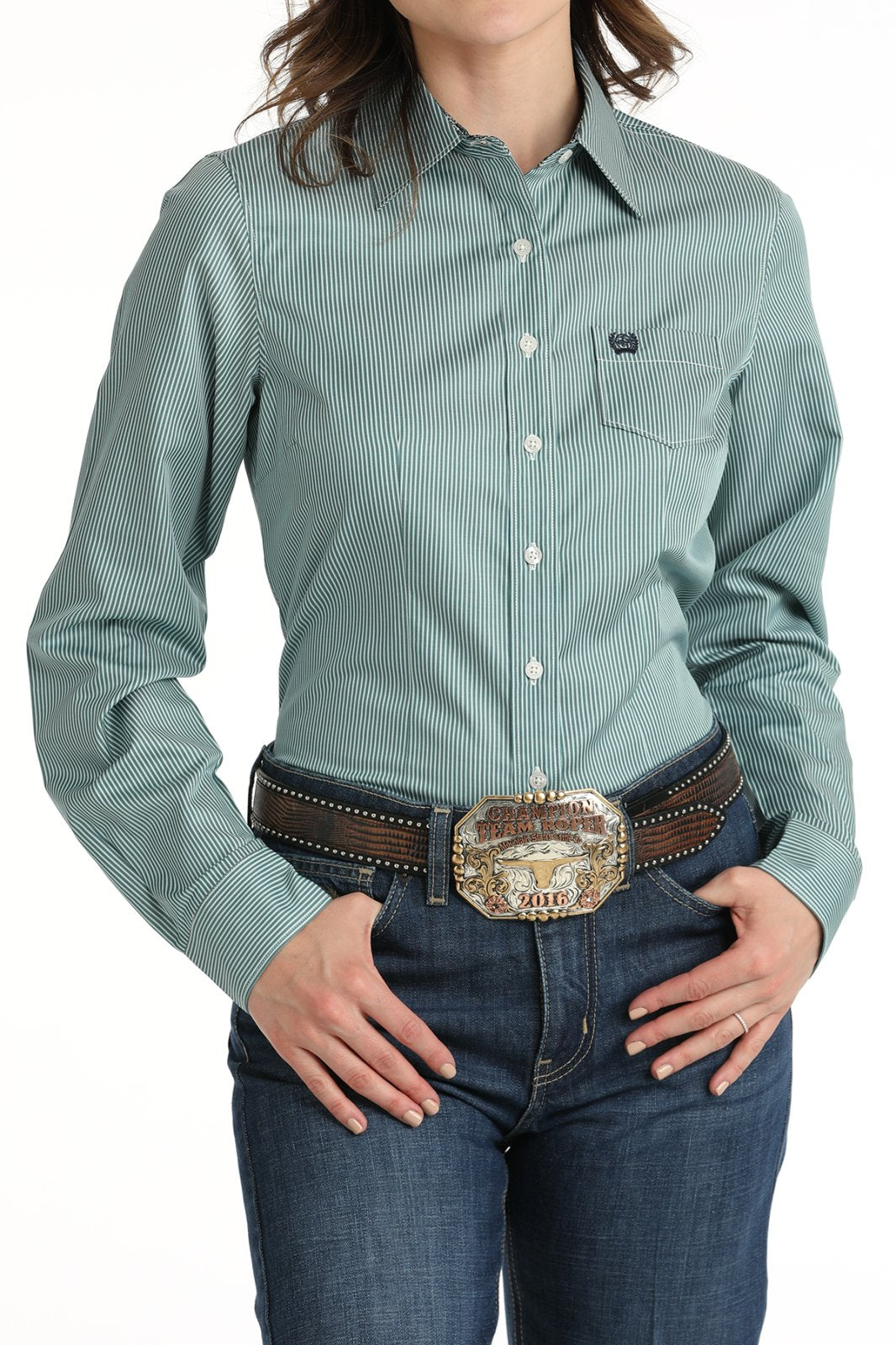 Stripe Tencel Shirt from Cinch
