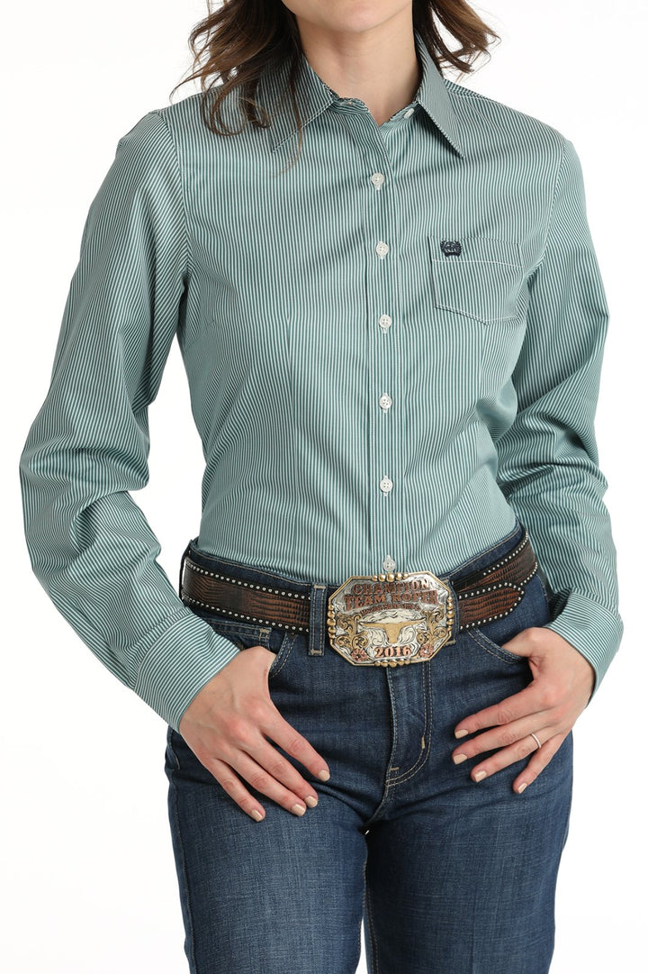 Stripe Tencel Shirt from Cinch