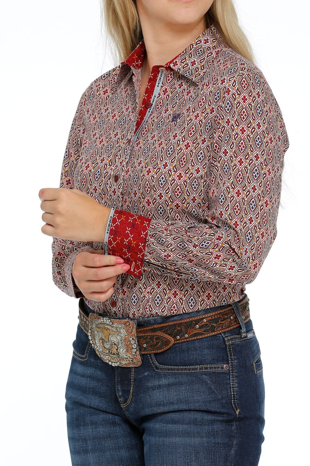 Medallion Print Long Sleeve Woven from Cinch - High Call Outfitters