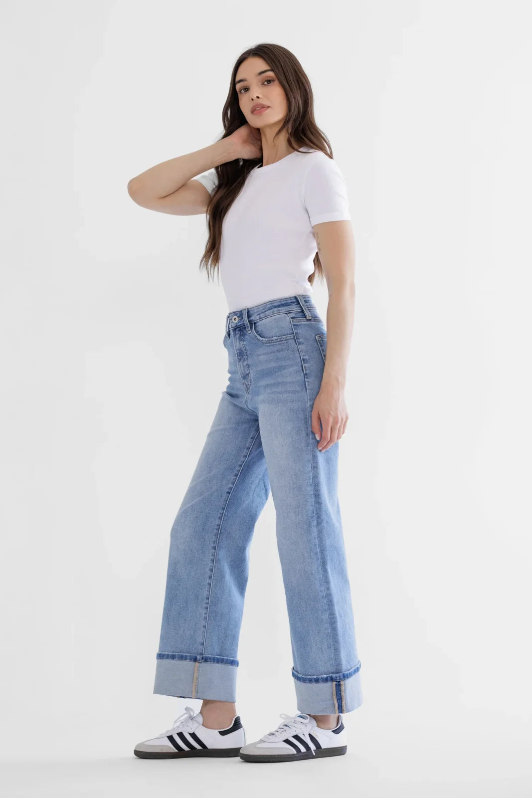 High Rise Cuffed Denim from Mica