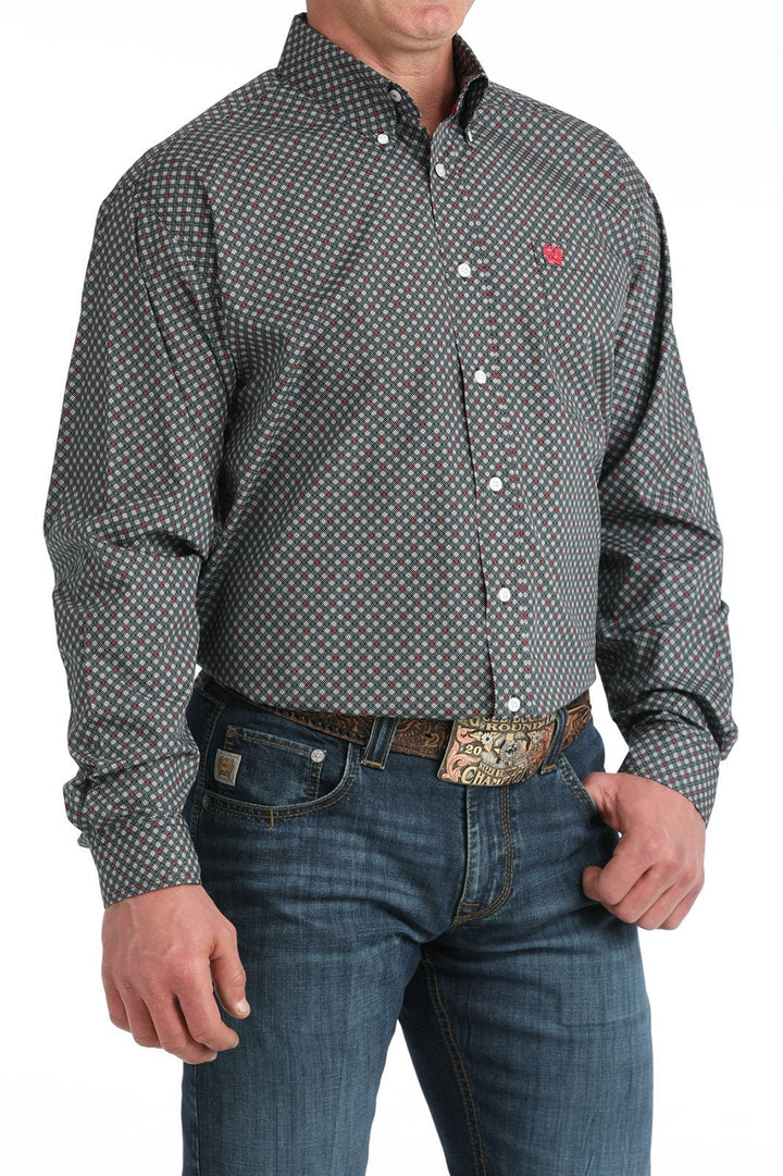 Mens black long sleeve Classic Fit Print Long Sleeve Shirt from Cinch - High Call Outfitters
