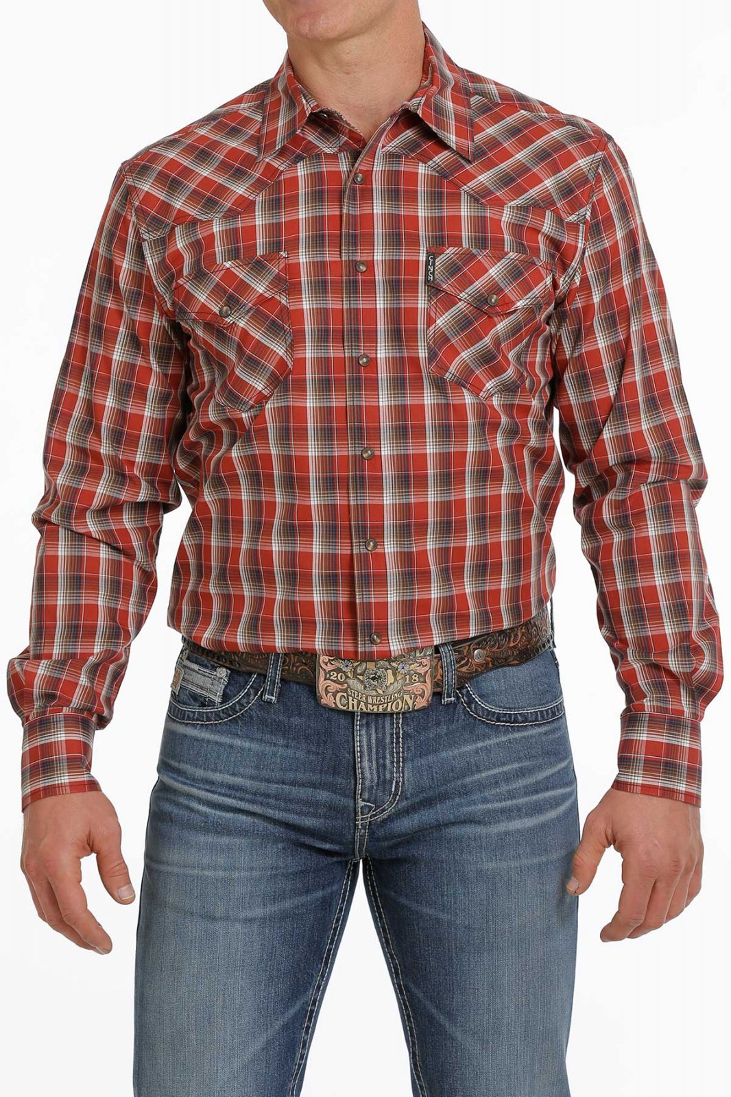 Modern Fit Plaid Long Sleeve Woven from Cinch