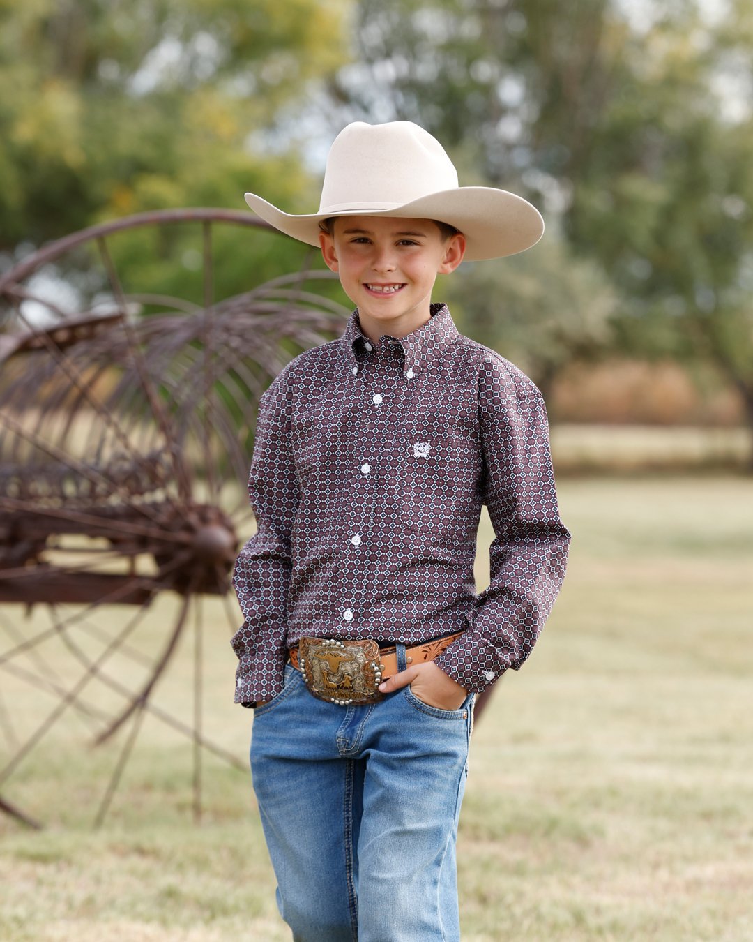 Boys Print Long Sleeve Shirt from Cinch - High Call Outfitters