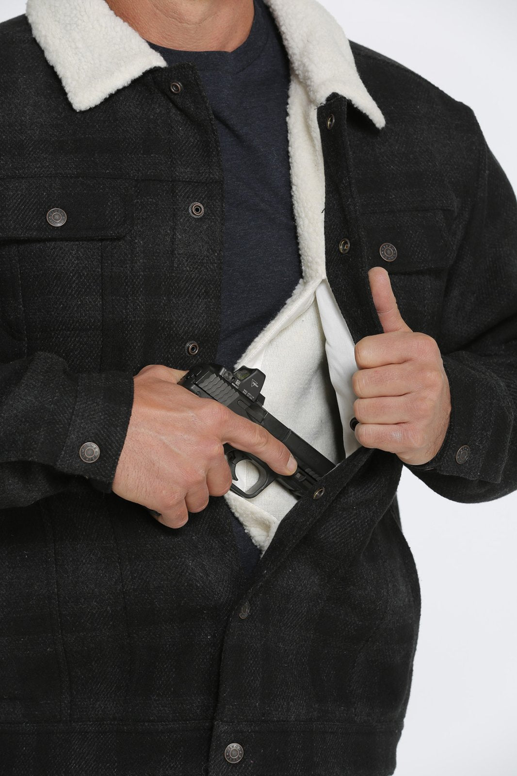 Plaid Fleece Trucker Jacket from Cinch