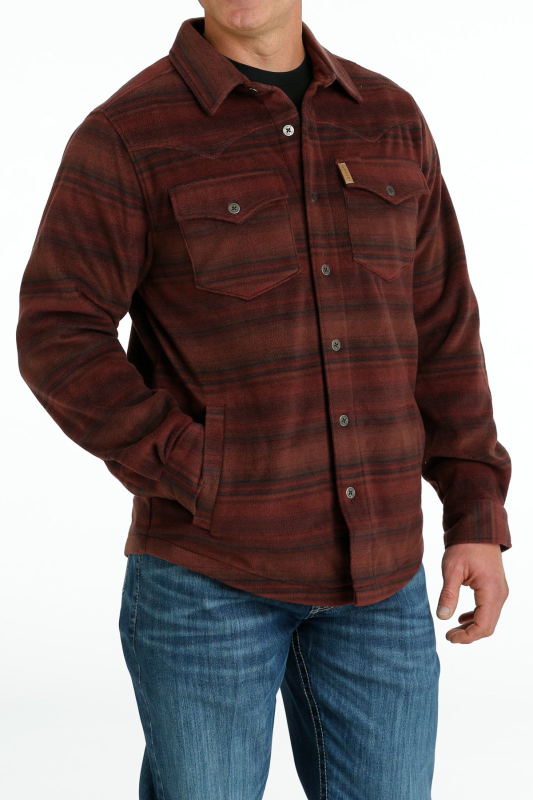 Striped Fleece Shacket from Cinch