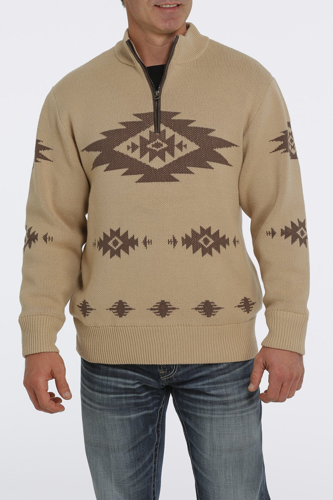 1/4 Zip Aztec Sweater from Cinch