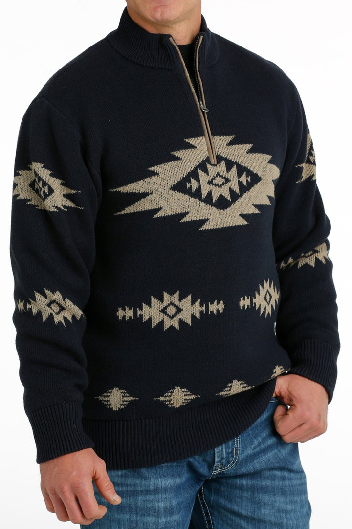 1/4 Zip Aztec Sweater from Cinch