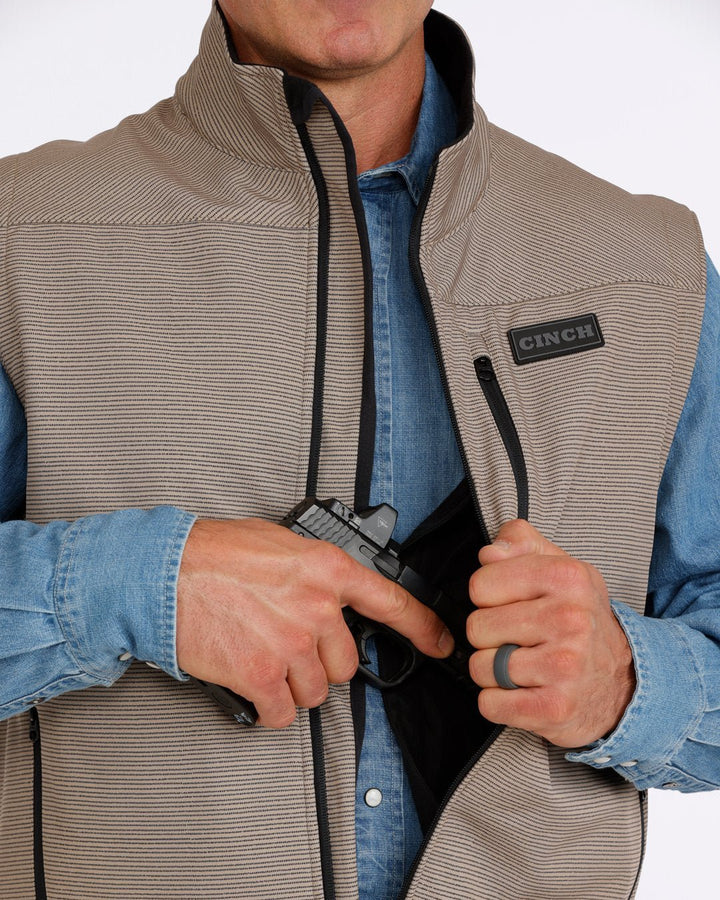 Bonded Stripe Pattern Vest from Cinch