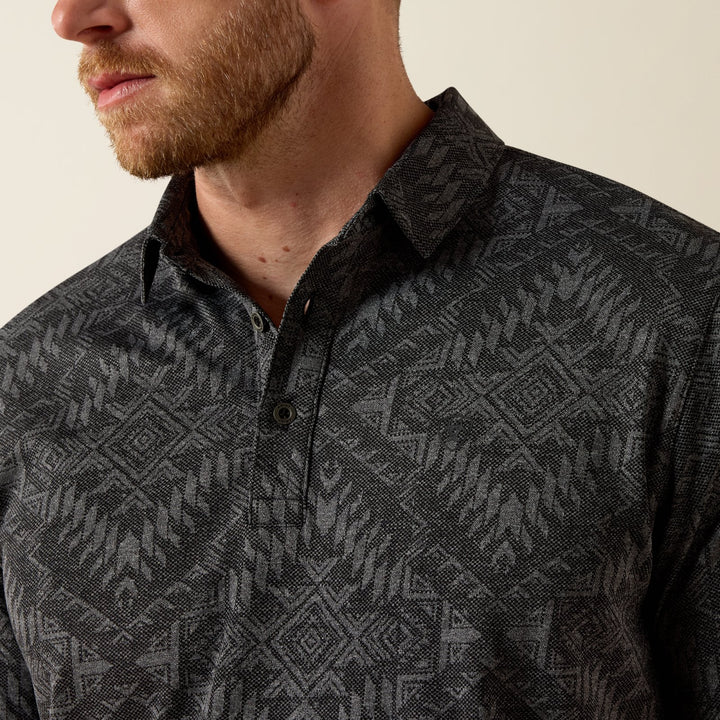 Jacquard Printed Fitted Polo from Ariat - High Call Outfitters
