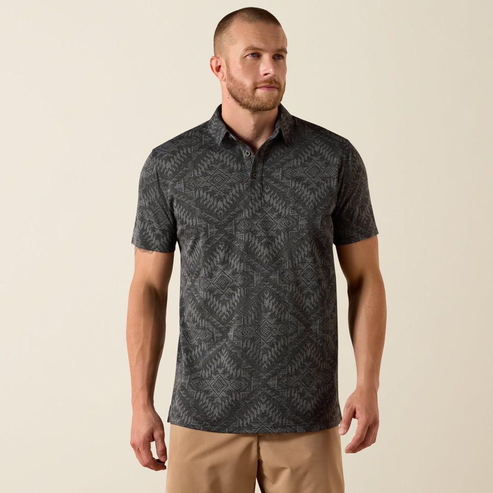 Jacquard Printed Fitted Polo from Ariat - High Call Outfitters