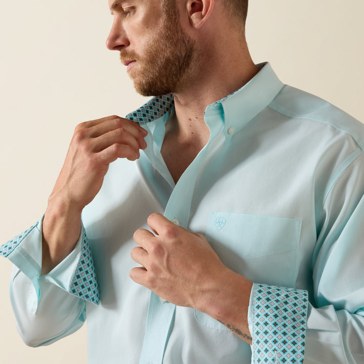 Wrinkle Free Solid Pinpoint Oxford Classic Fit Shirt from Ariat - High Call Outfitters