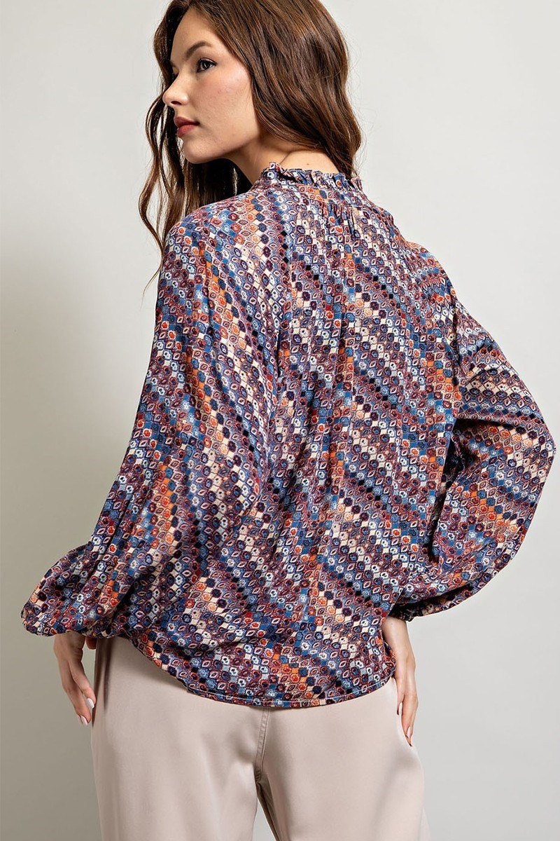 Printed Loose Fit Blouse