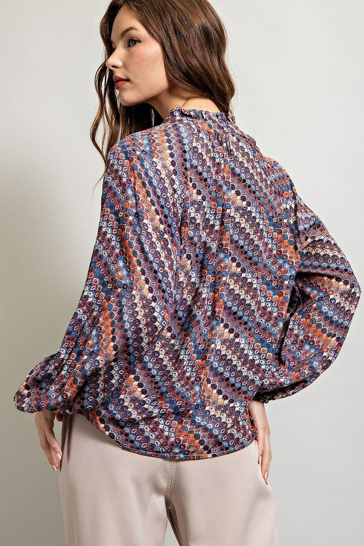 Printed Loose Fit Blouse
