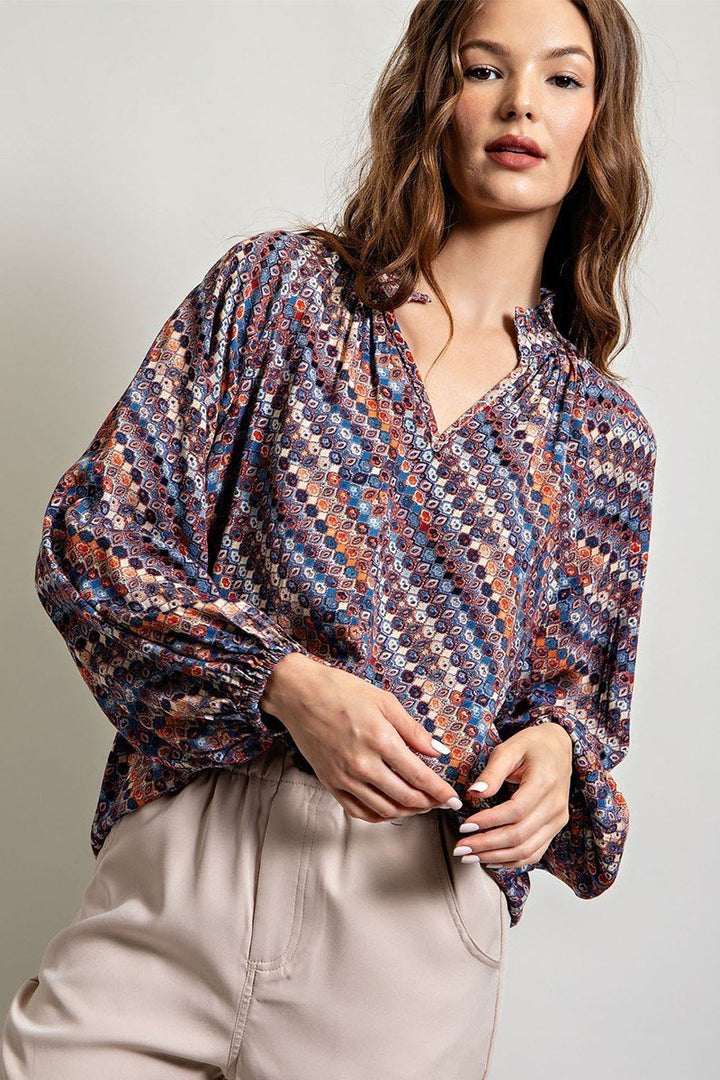 Printed Loose Fit Blouse