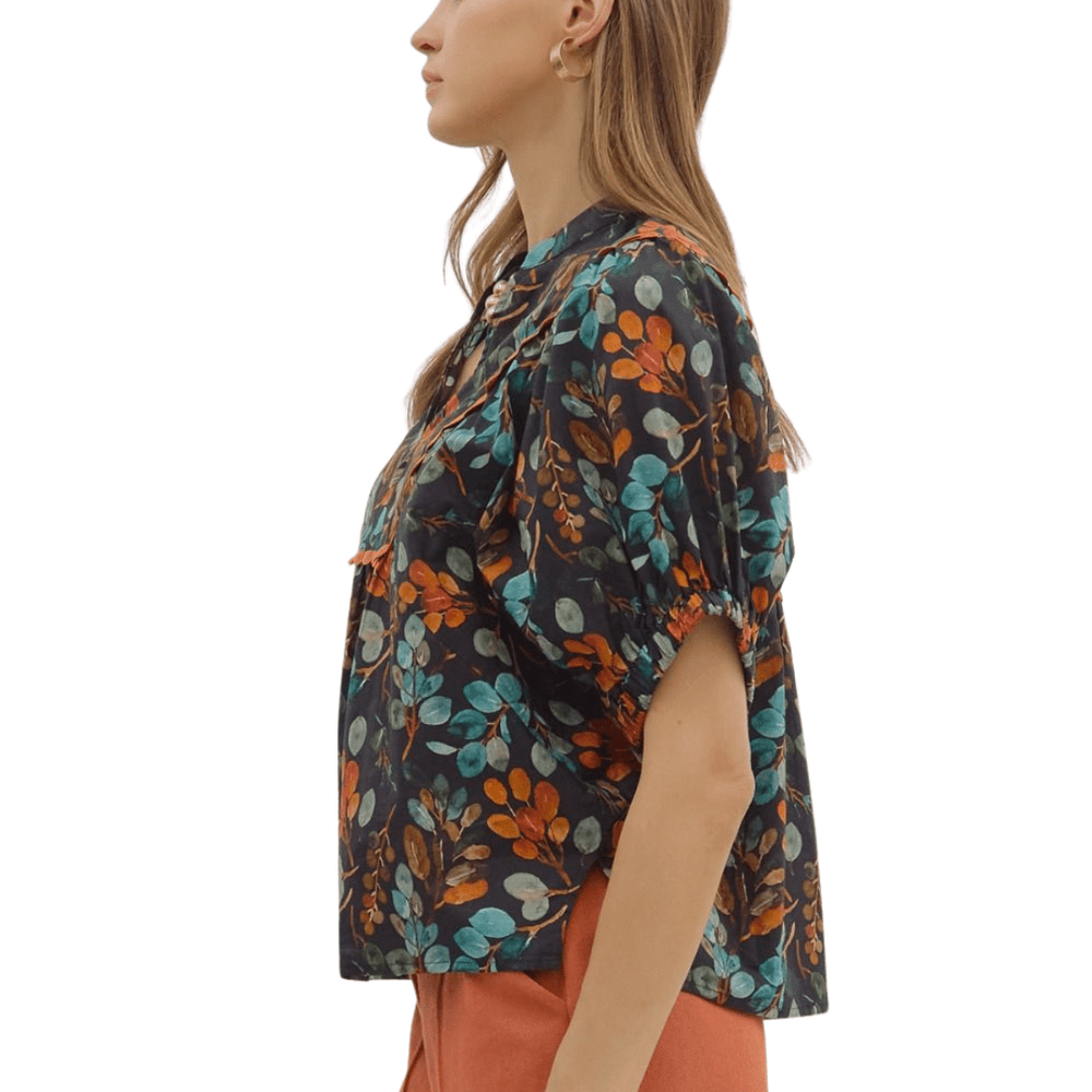Botanical Print Top - High Call Outfitters