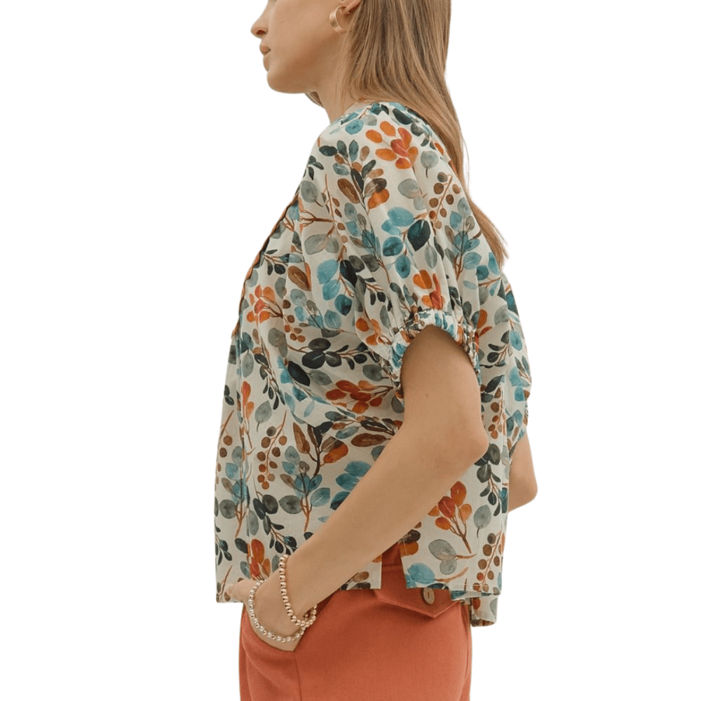 Botanical Print Top - High Call Outfitters