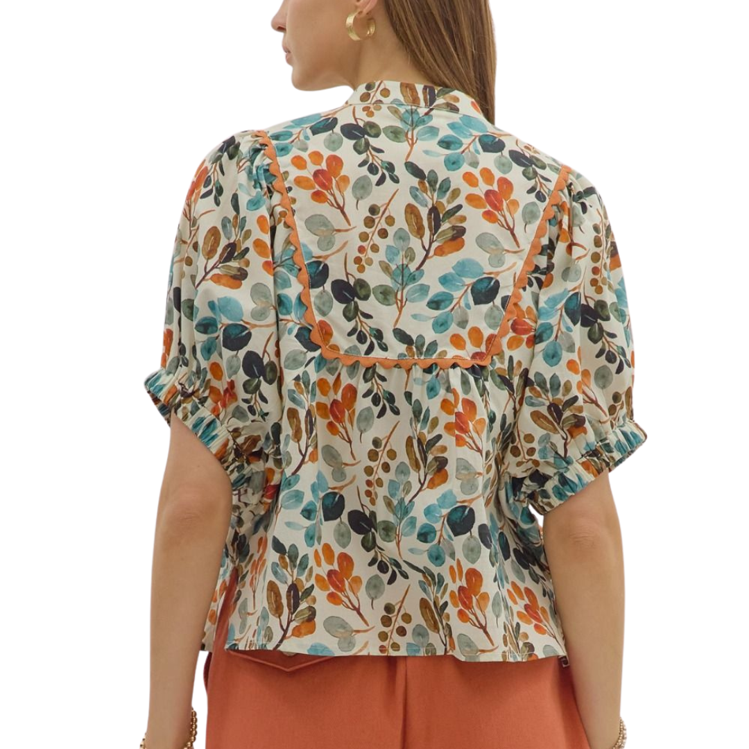 Botanical Print Top - High Call Outfitters