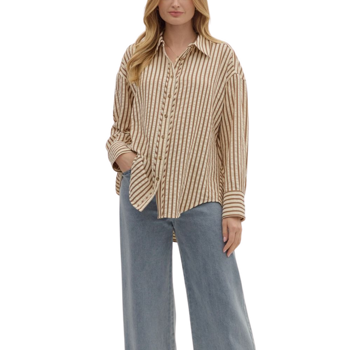 Textured Stripe Long Sleeve