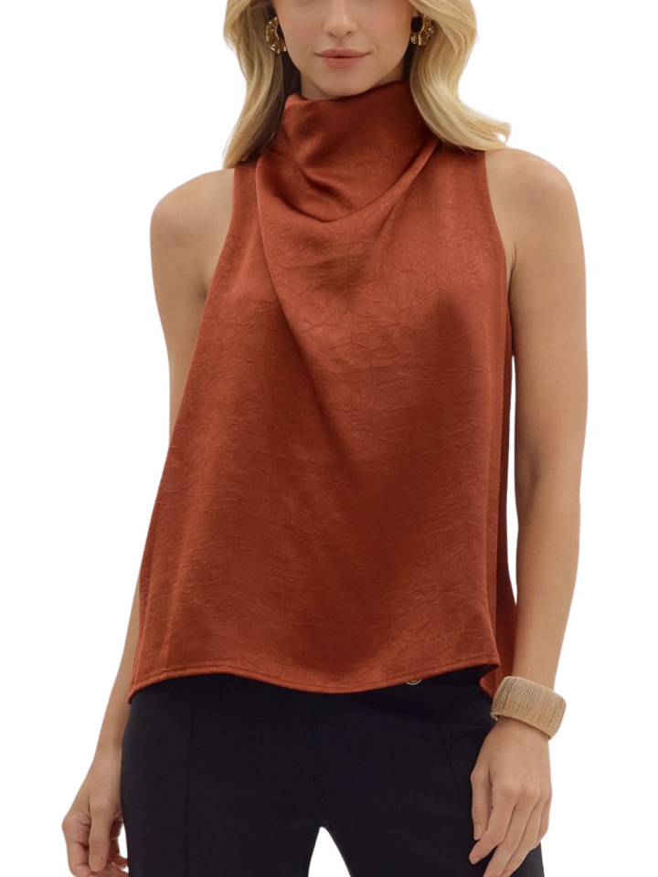 Sleeveless Mock Neck Top