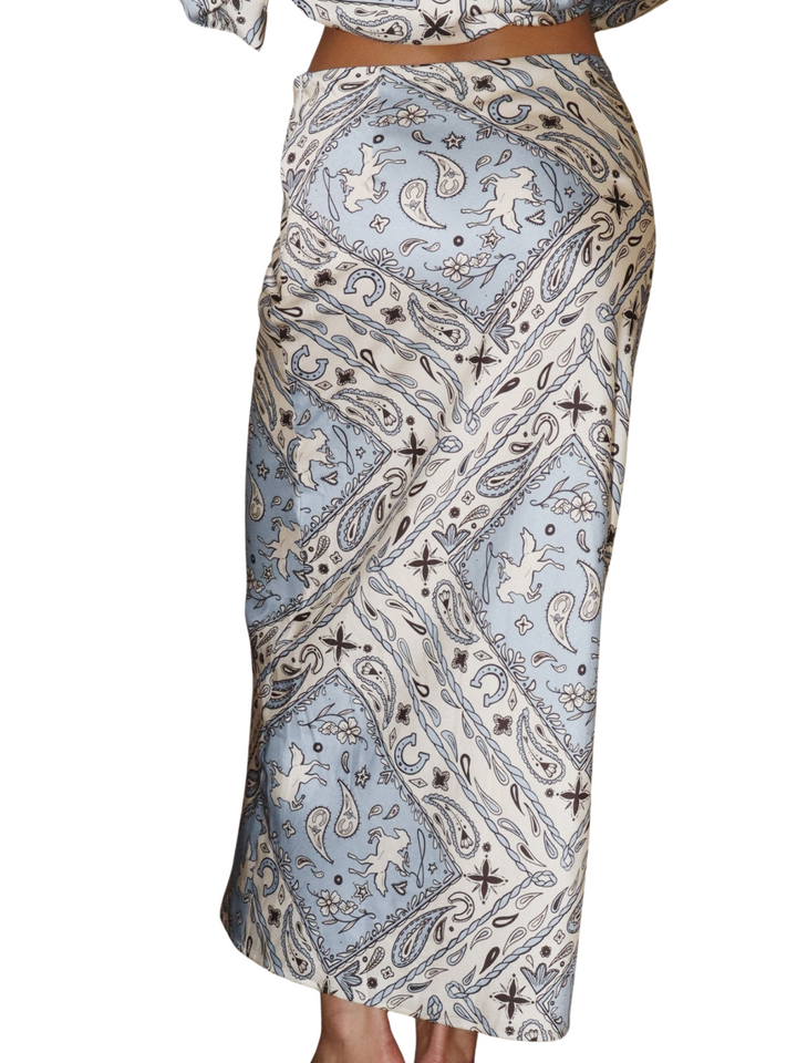 Western Bandana Silk Skirt