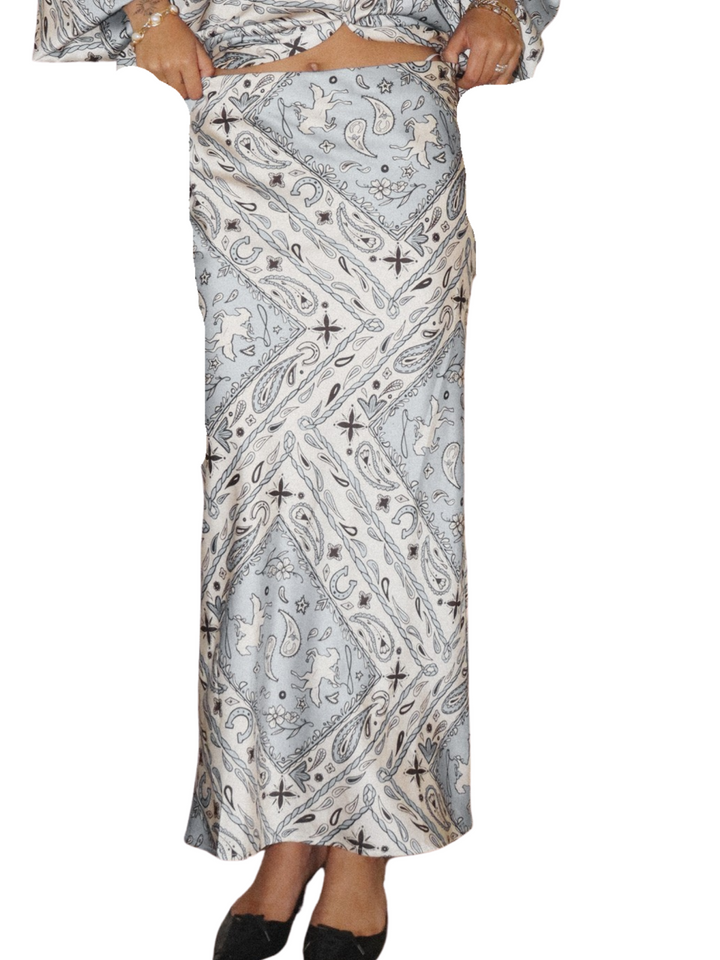 Western Bandana Silk Skirt