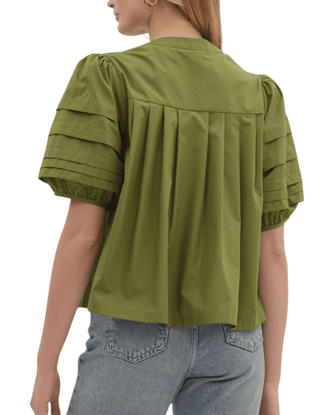Pintuck Button Front Top - High Call Outfitters