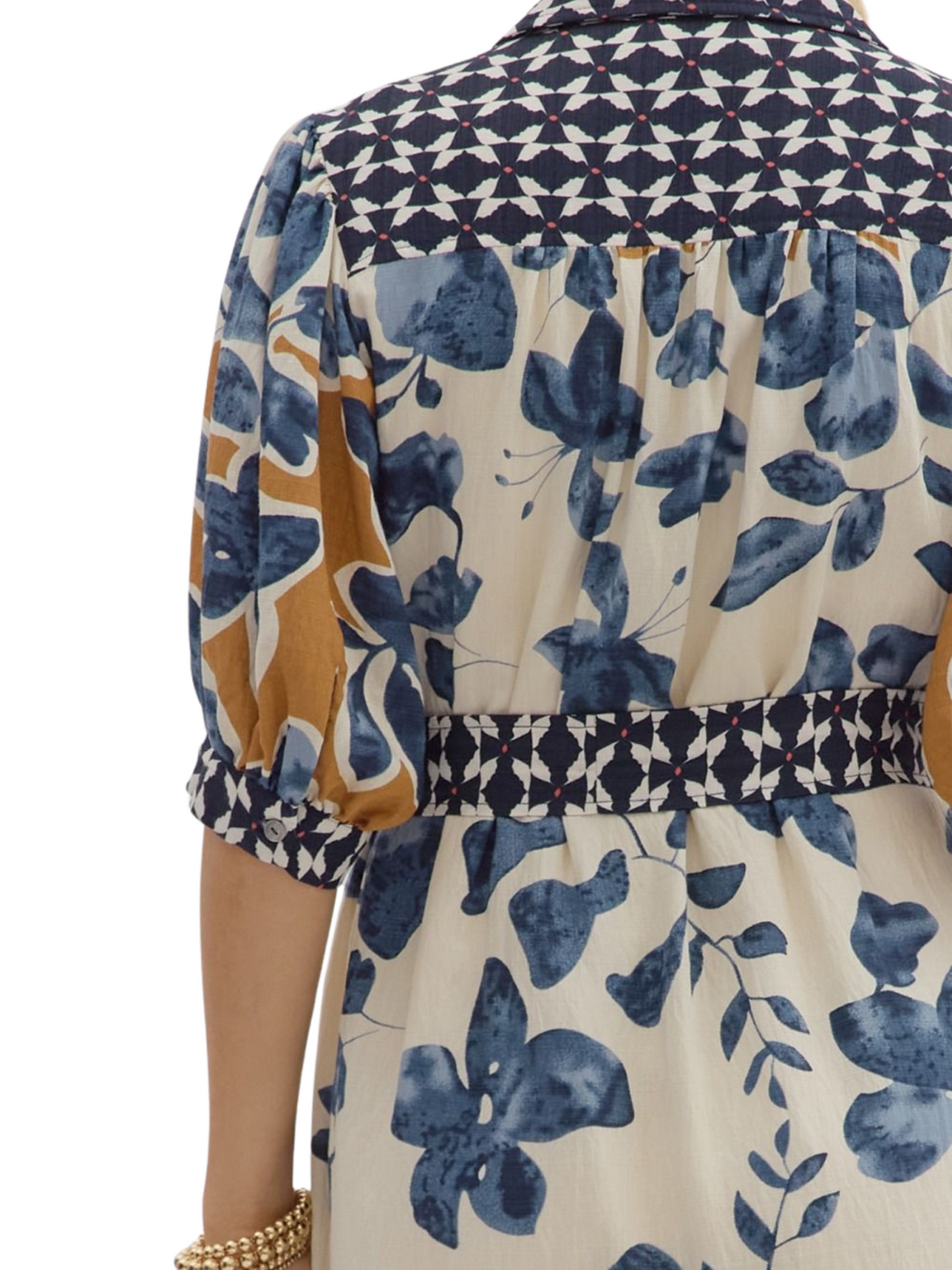 Contrast Watercolor Print Dress
