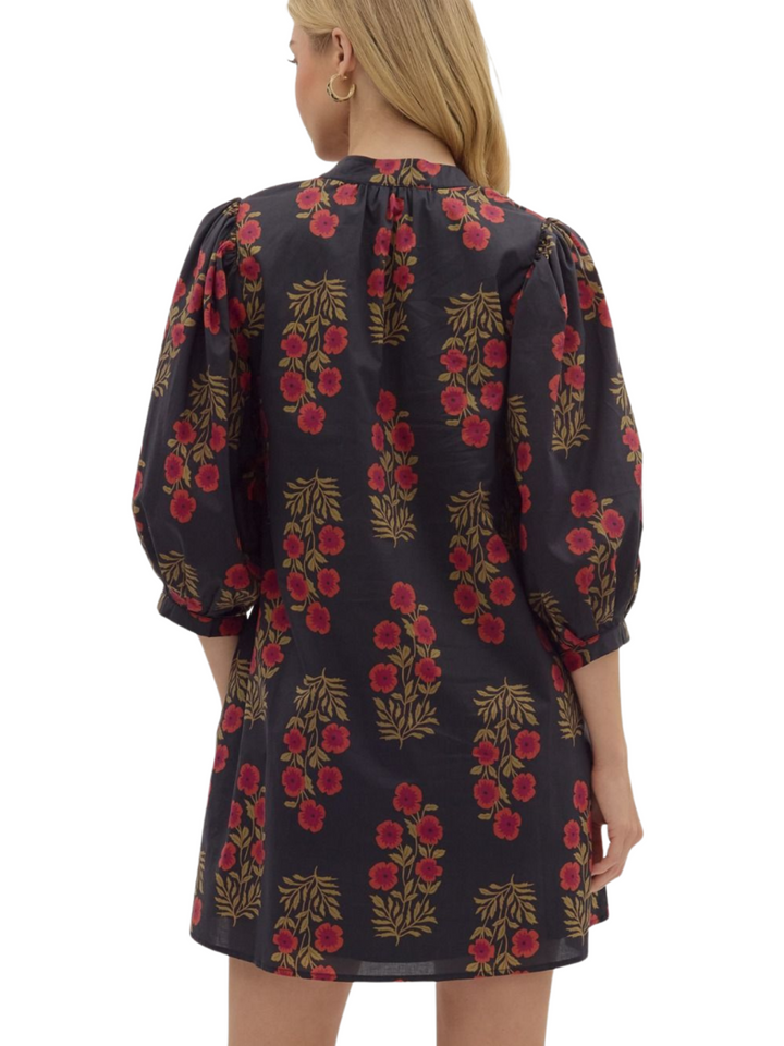 Floral V Neck Dress
