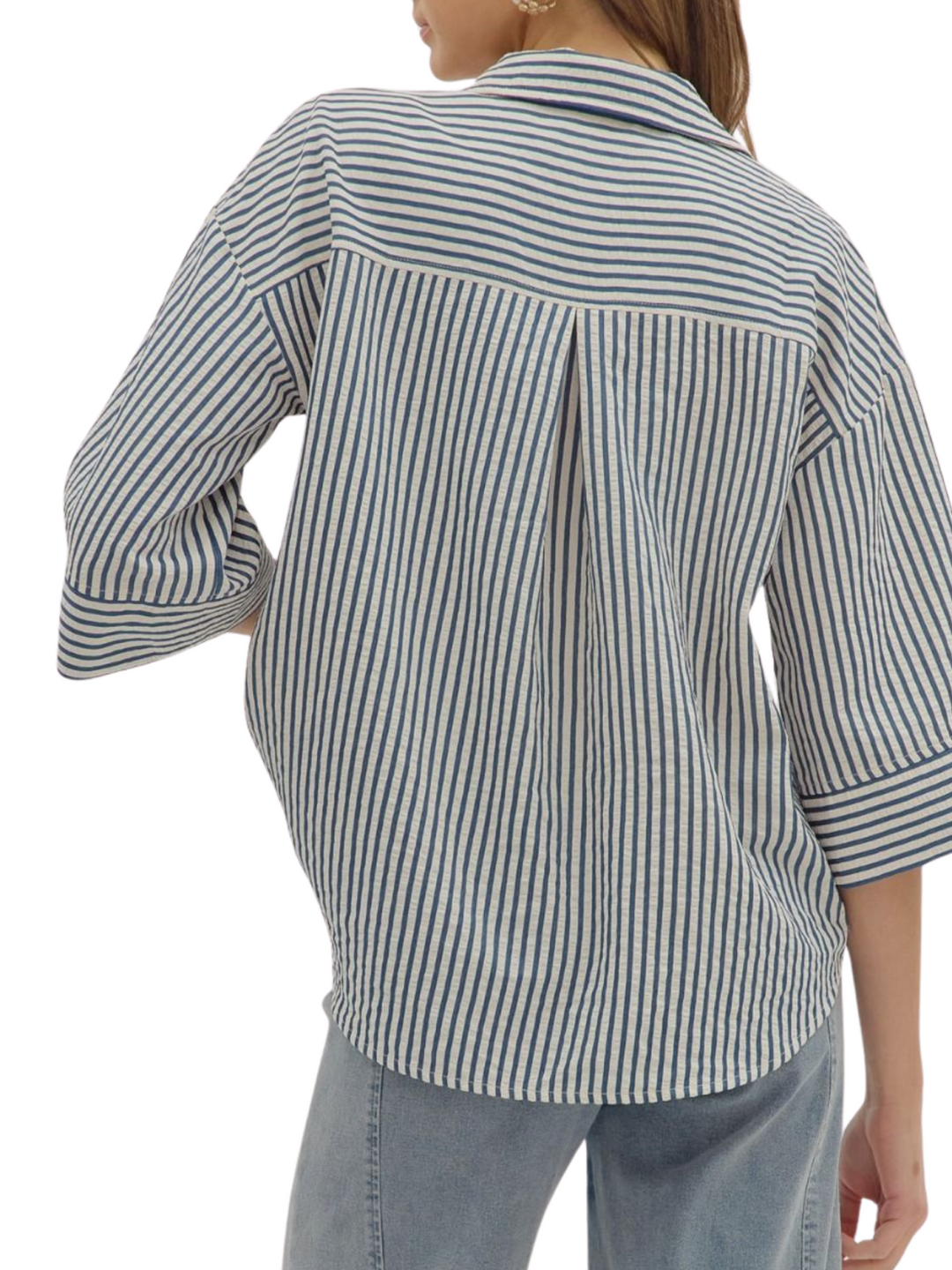 Wide Cuff Stripe Shirt
