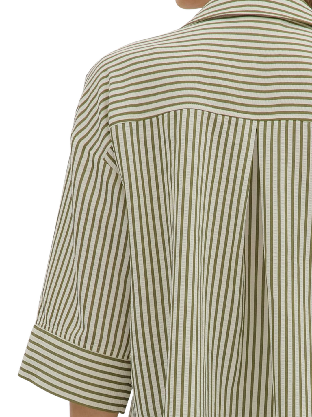 Wide Cuff Stripe Shirt