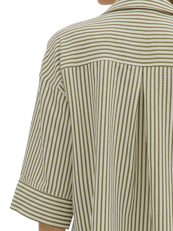 Wide Cuff Stripe Shirt