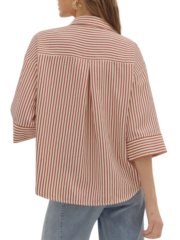 Wide Cuff Stripe Shirt