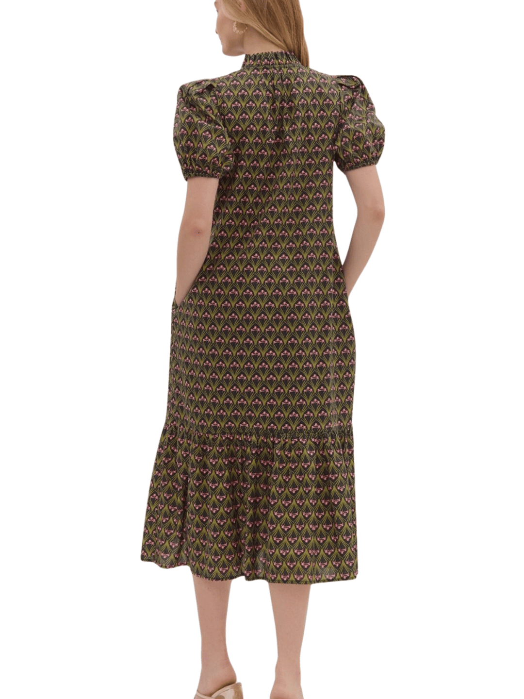 Floral Print Puff Sleeve Dress - High Call Outfitters
