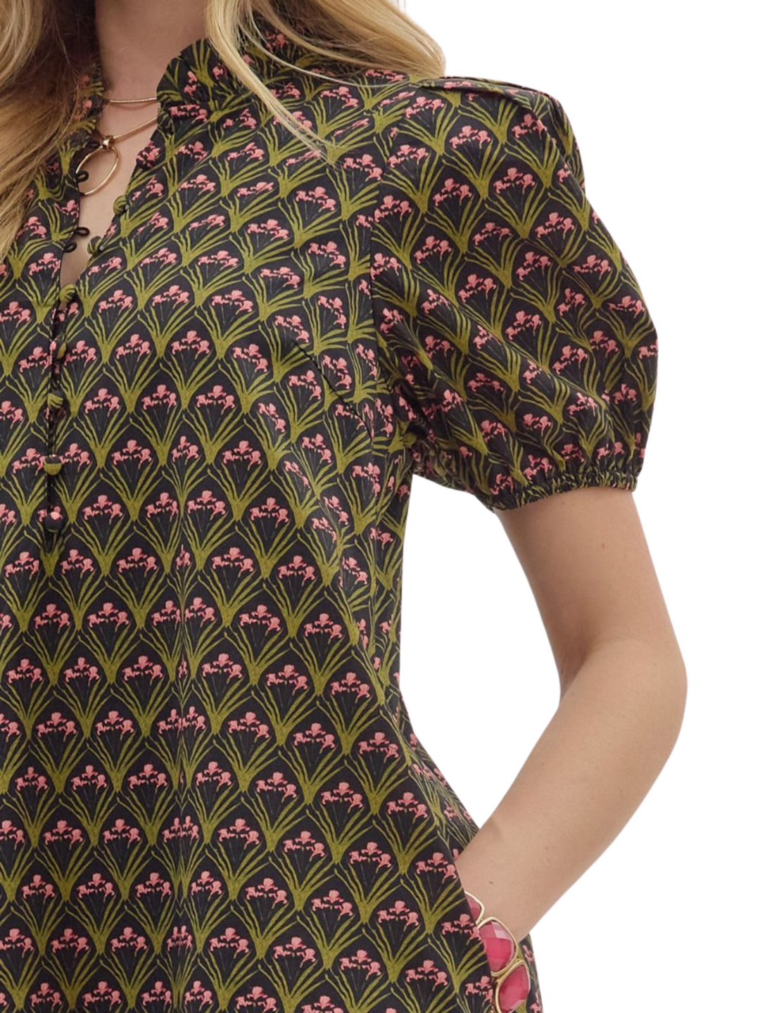 Floral Print Puff Sleeve Dress
