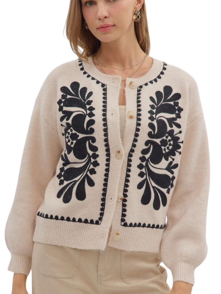 Embroidered Cardigan