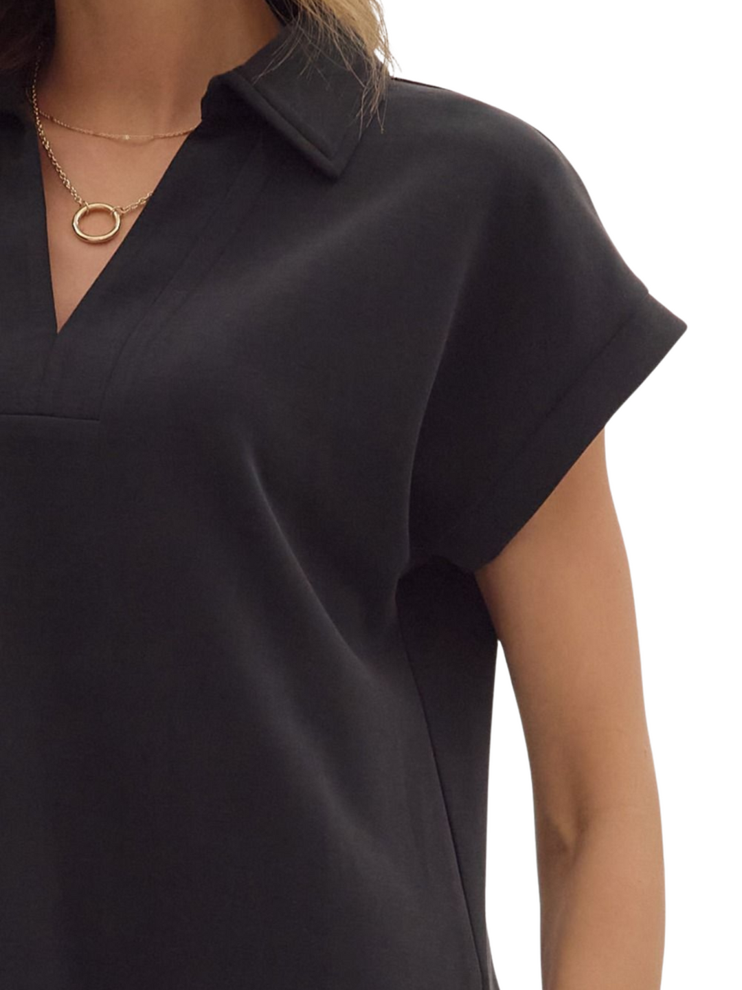 Solid Scuba Collared Top