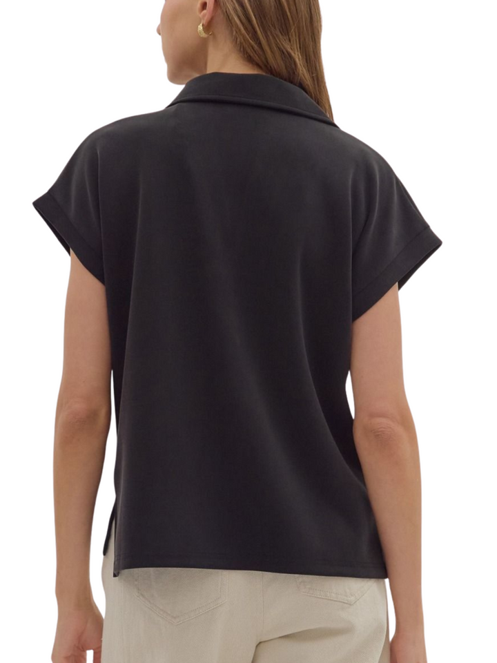 Solid Scuba Collared Top