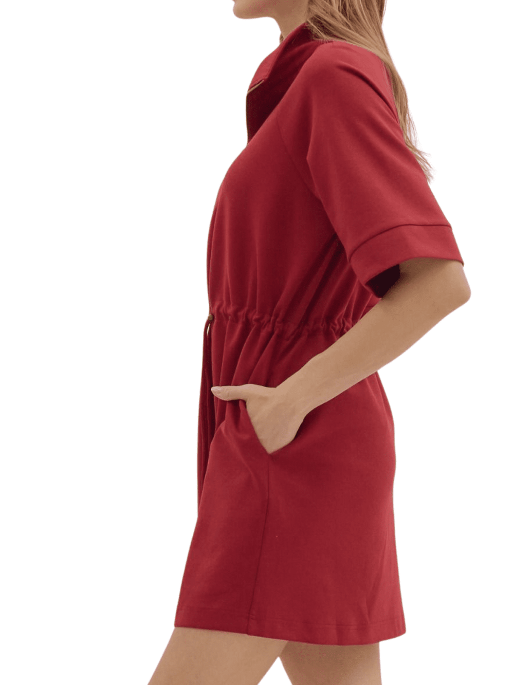 Drawstring Waist Mini Dress - High Call Outfitters