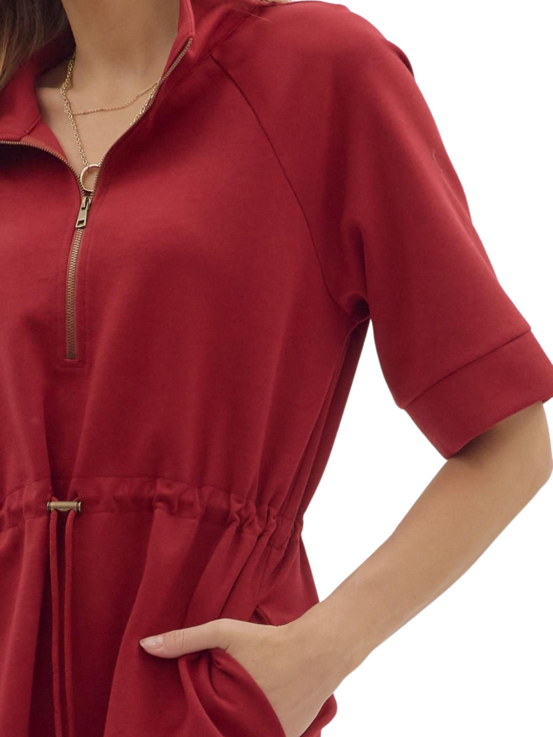 Drawstring Waist Mini Dress