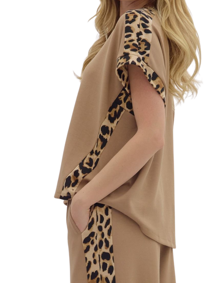 Leopard Trim Top
