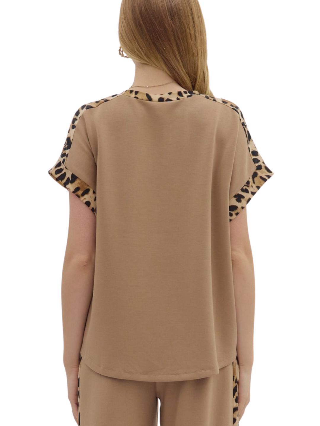 Leopard Trim Top