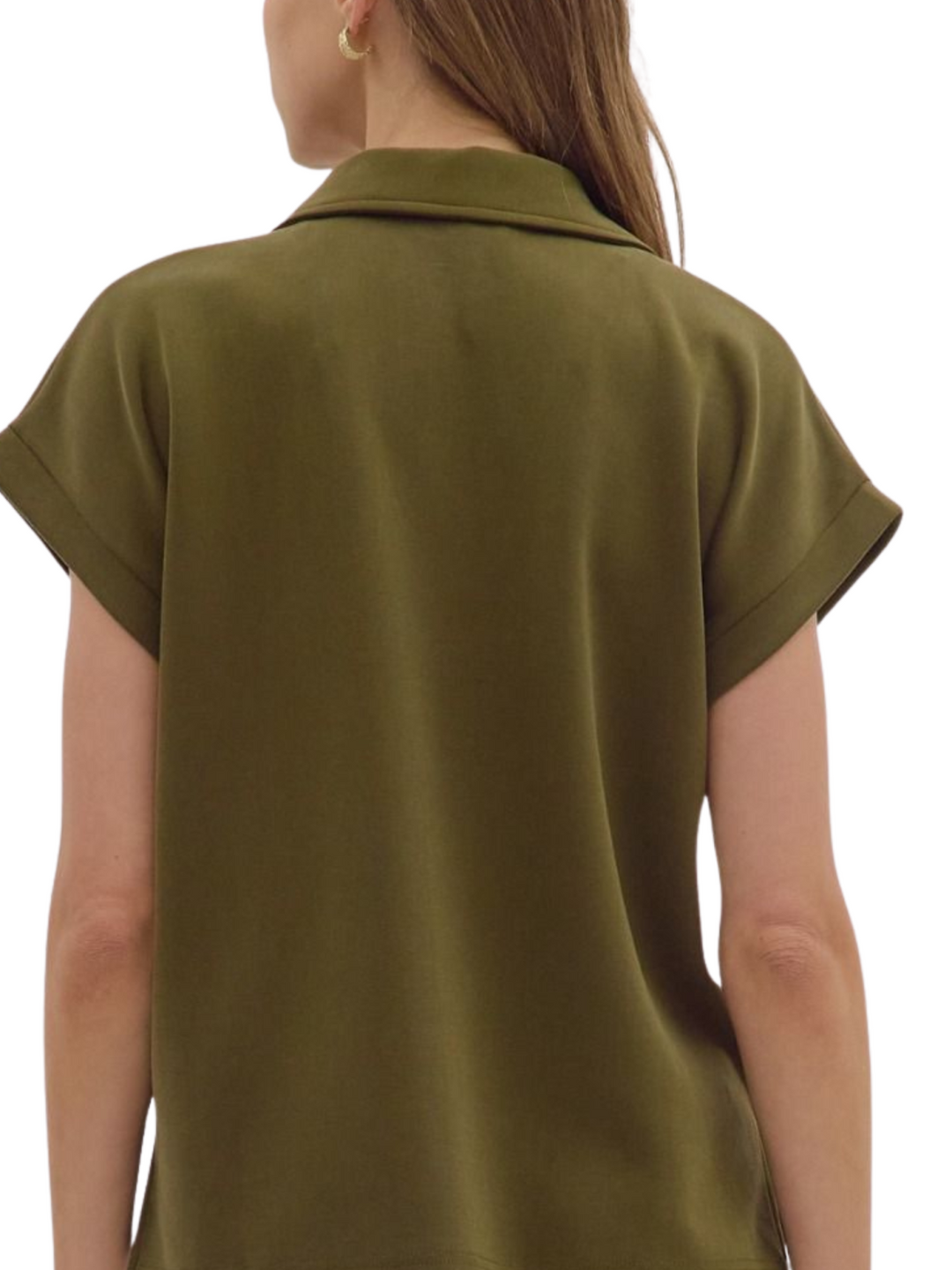 Solid Knit Collared Top
