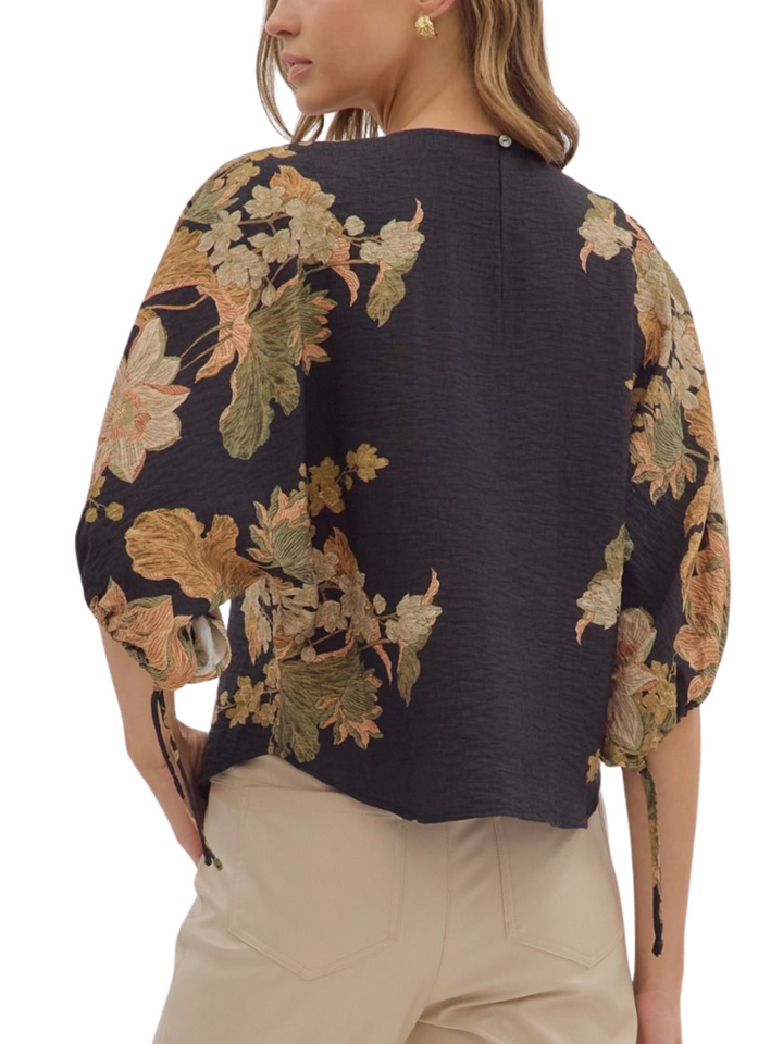 Border Floral Print Top