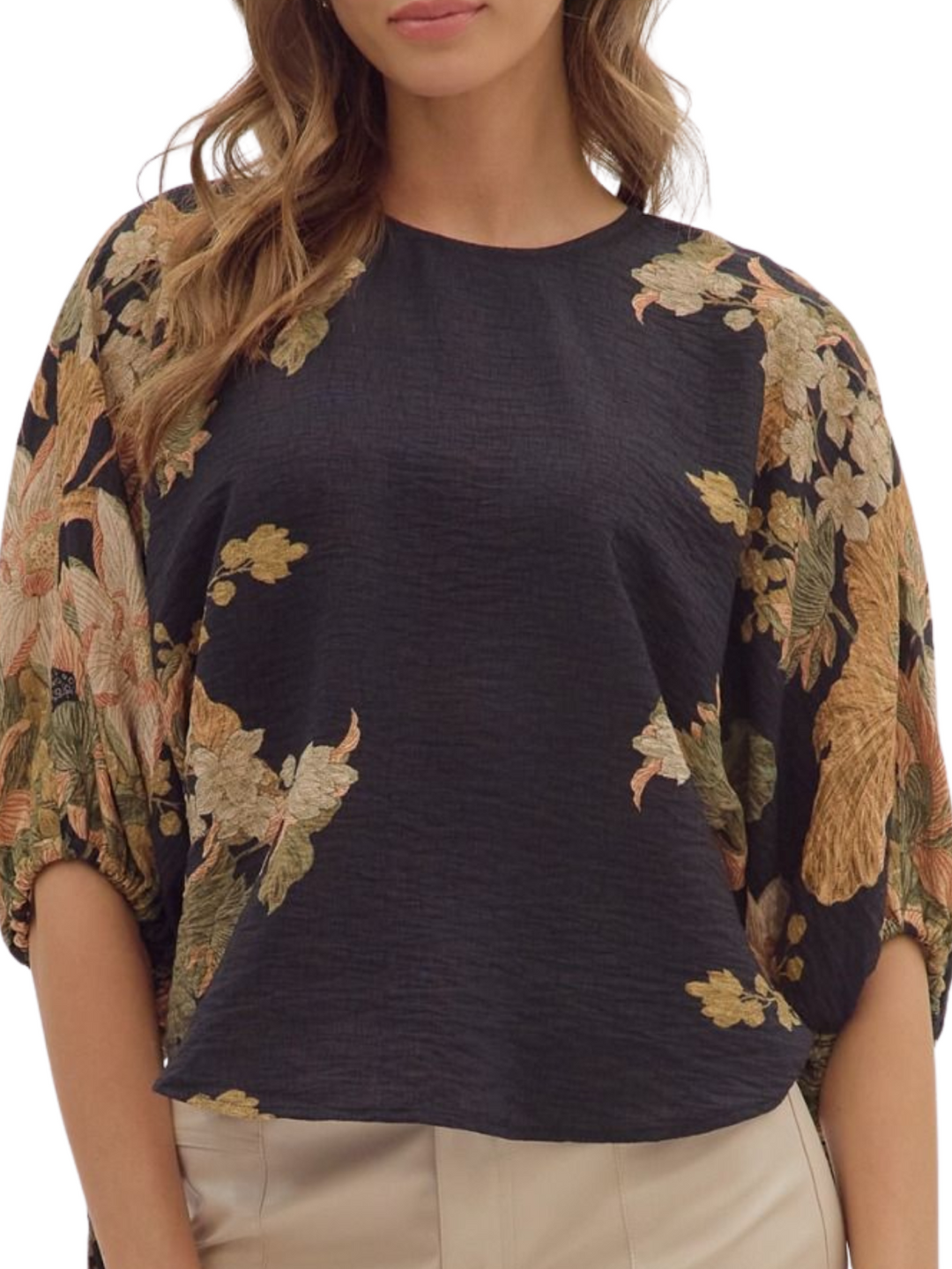 Border Floral Print Top